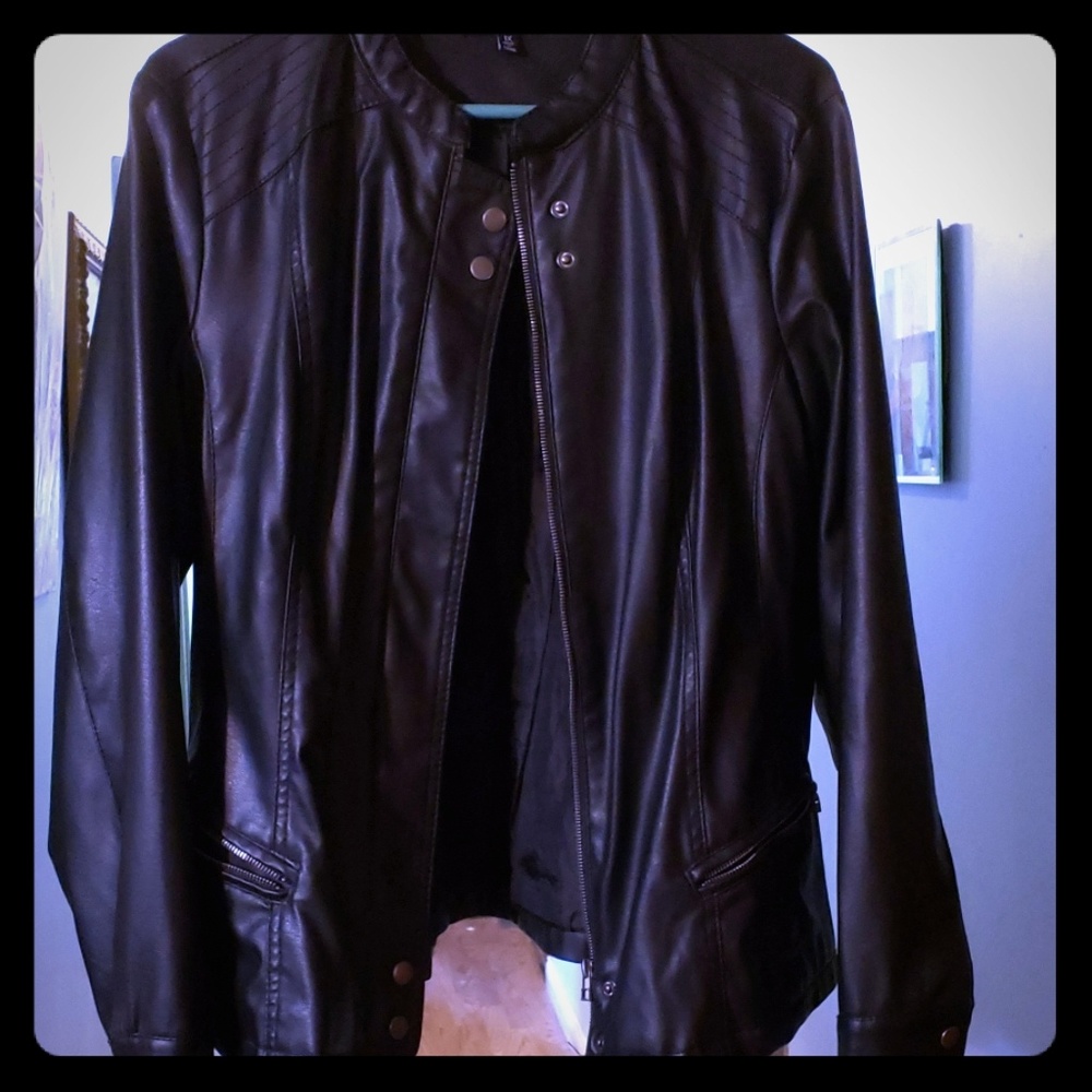 Black leather jacket